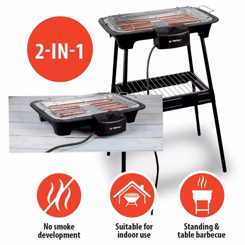 BBQ Elgrill – 2000 W | För Inomhus & Utomhusbruk