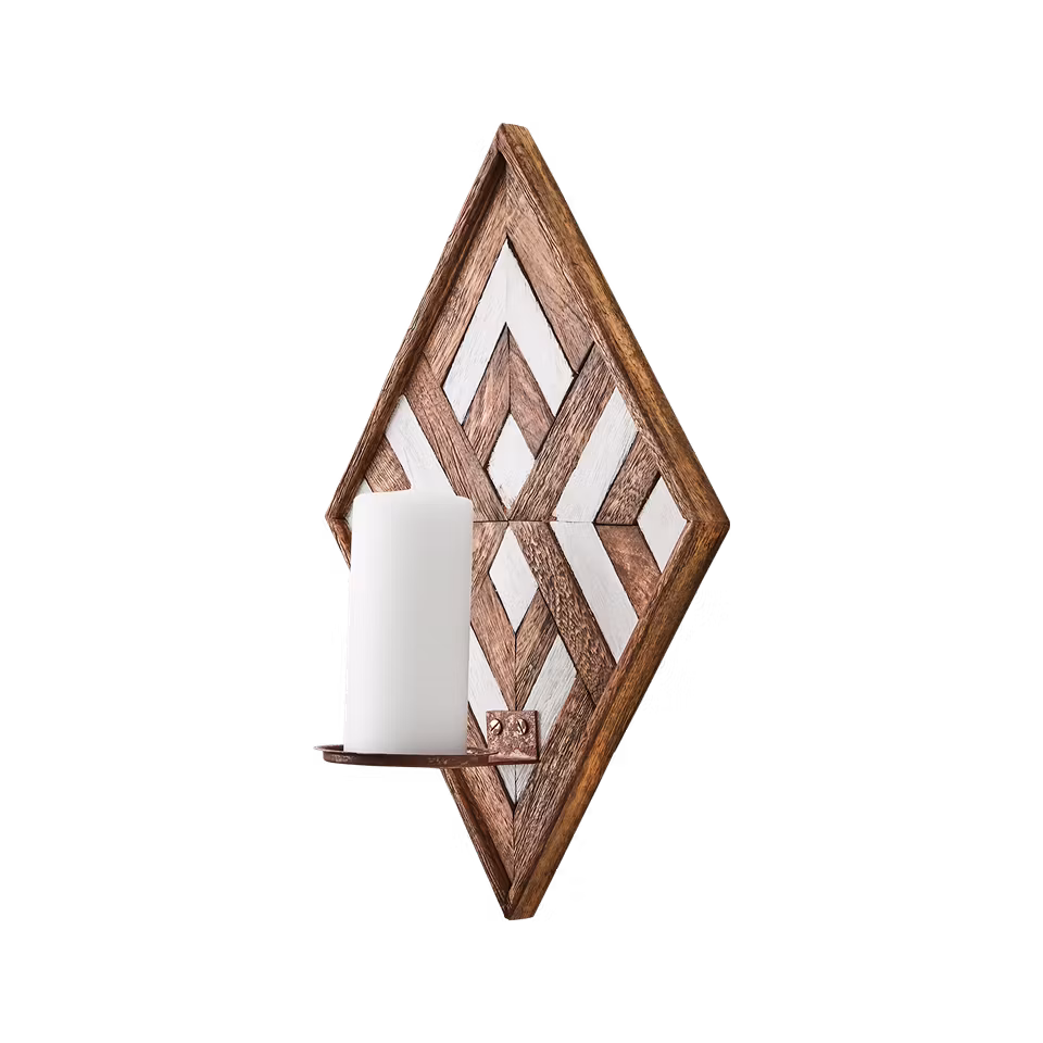 VECTOR Väggljushållare, Brun/Vit