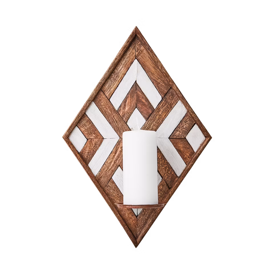 VECTOR Väggljushållare, Brun/Vit