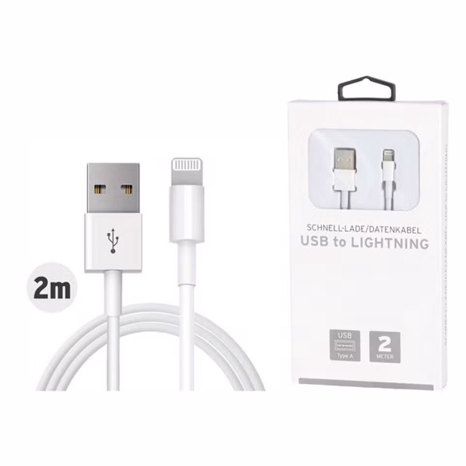 Lightning Laddkabel – USB till Lightning, 2 meter | Vit