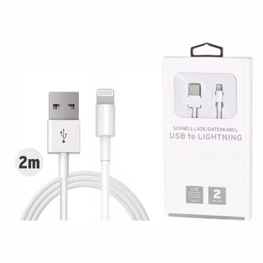 Lightning Laddkabel – USB till Lightning, 2 meter | Vit