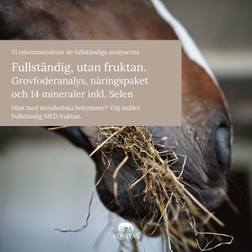 Grovfoderanalys, utan fruktan. Näringspaket och 14 mineraler