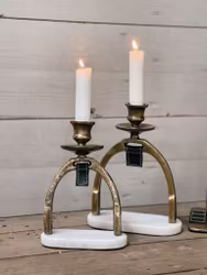 Ljusstake med marmorfot silver