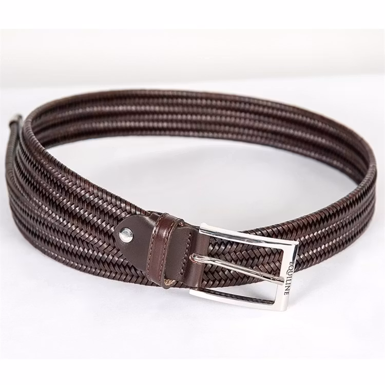 Equiline Logan skärp flätat läder