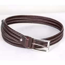 Equiline Logan skärp flätat läder