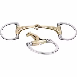 Dynamic RS Shine Bright Eggbutt bit with D-shaped rings 16 mm single jointed - Sensogan