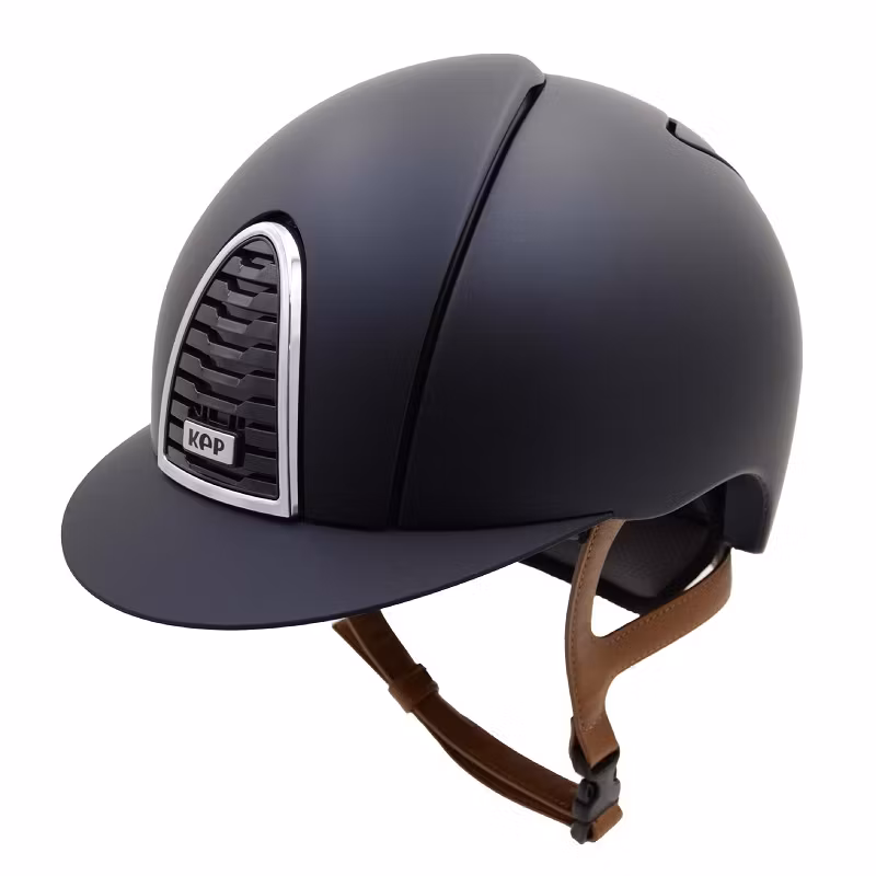 Cromo 2.0 Textil, ram krom, rutnät blå, beige remmar