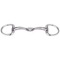 SATINOX Eggbutt bradoon 14 mm double jointed - Stainless steel