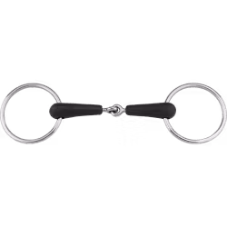 Rubber bit soft 18 mm single jointed - Stainless steel