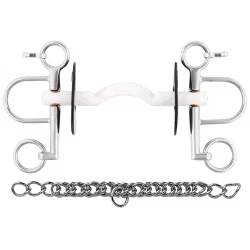 Nathe Pelham 15 mm with soft Mullen Mouth, port and short cheeks