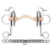 Nathe Pelham 20 mm with soft Mullen Mouth with port and long cheeks