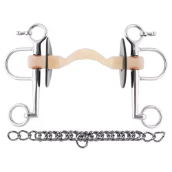 Nathe Pelham 20 mm with soft Mullen Mouth with port and long cheeks