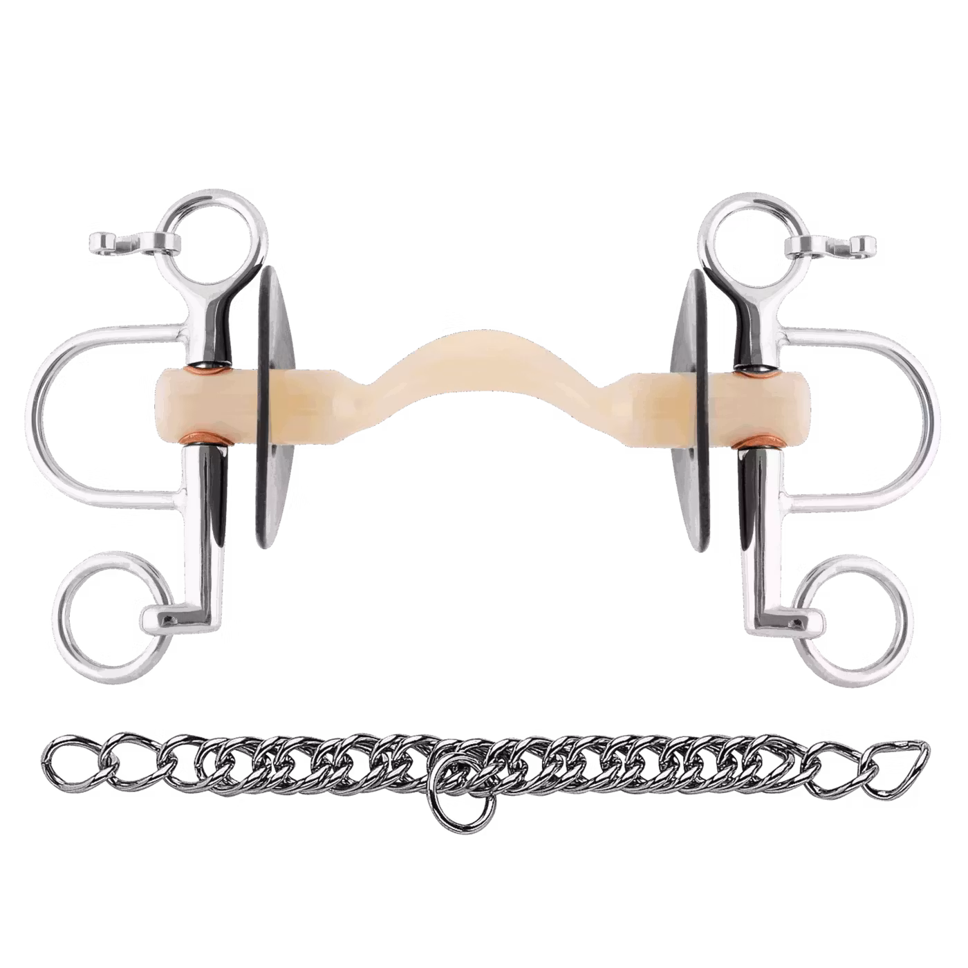 Nathe Pelham 20 mm with soft Mullen Mouth with port and short cheeks