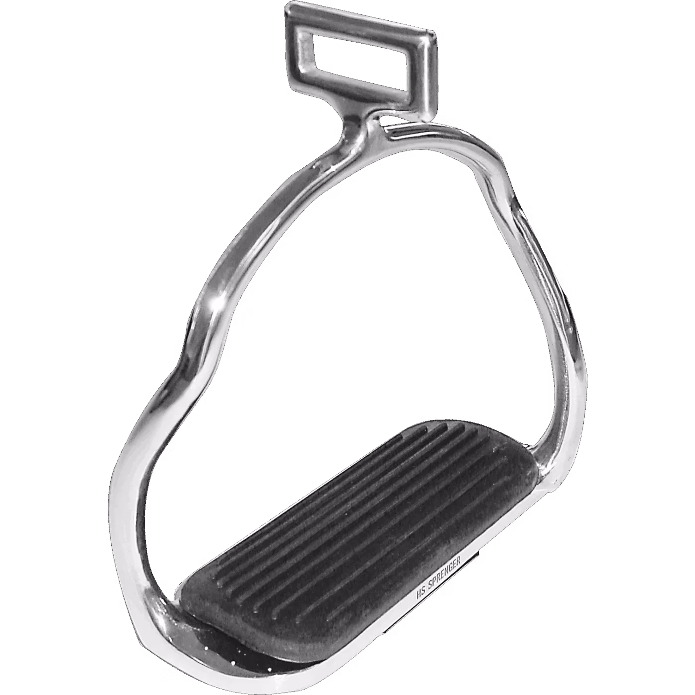 Icelandic stirrups - Stainless steel, size 120 mm with black rubber pad