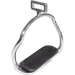 Icelandic stirrups - Stainless steel, size 120 mm with black rubber pad