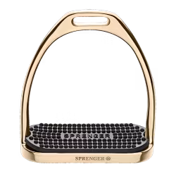 ILLIS Stirrups gold - Stainless steel, size 120 mm with black rubber pad
