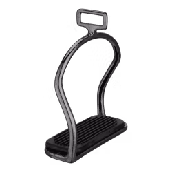 Icelandic Stirrups - Stainless steel, size 120 mm with black rubber pad