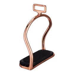 Icelandic Stirrups - Stainless steel, size 120 mm with black rubber pad