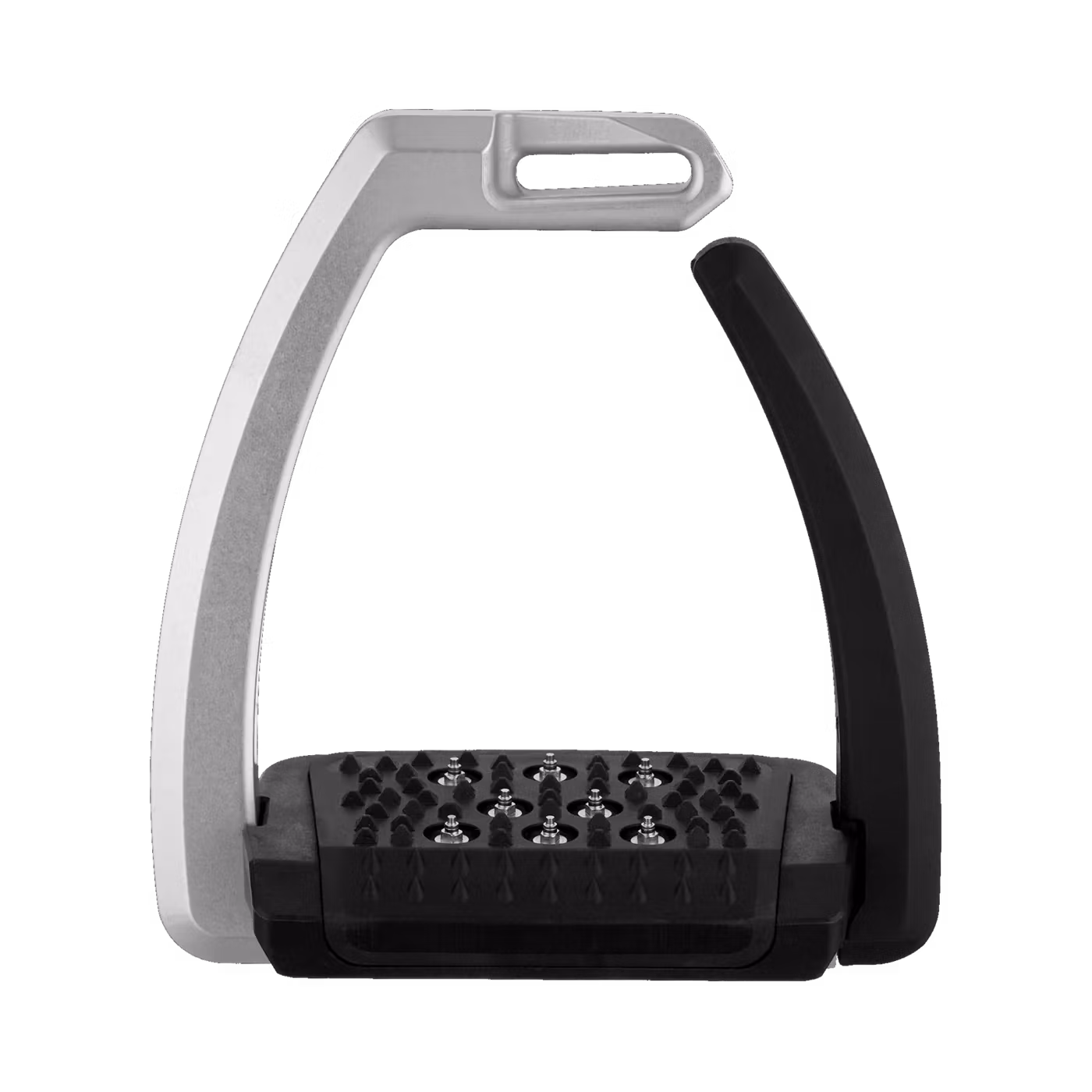 Aero-Stirrups with spikes silver anodized - size 120 mm