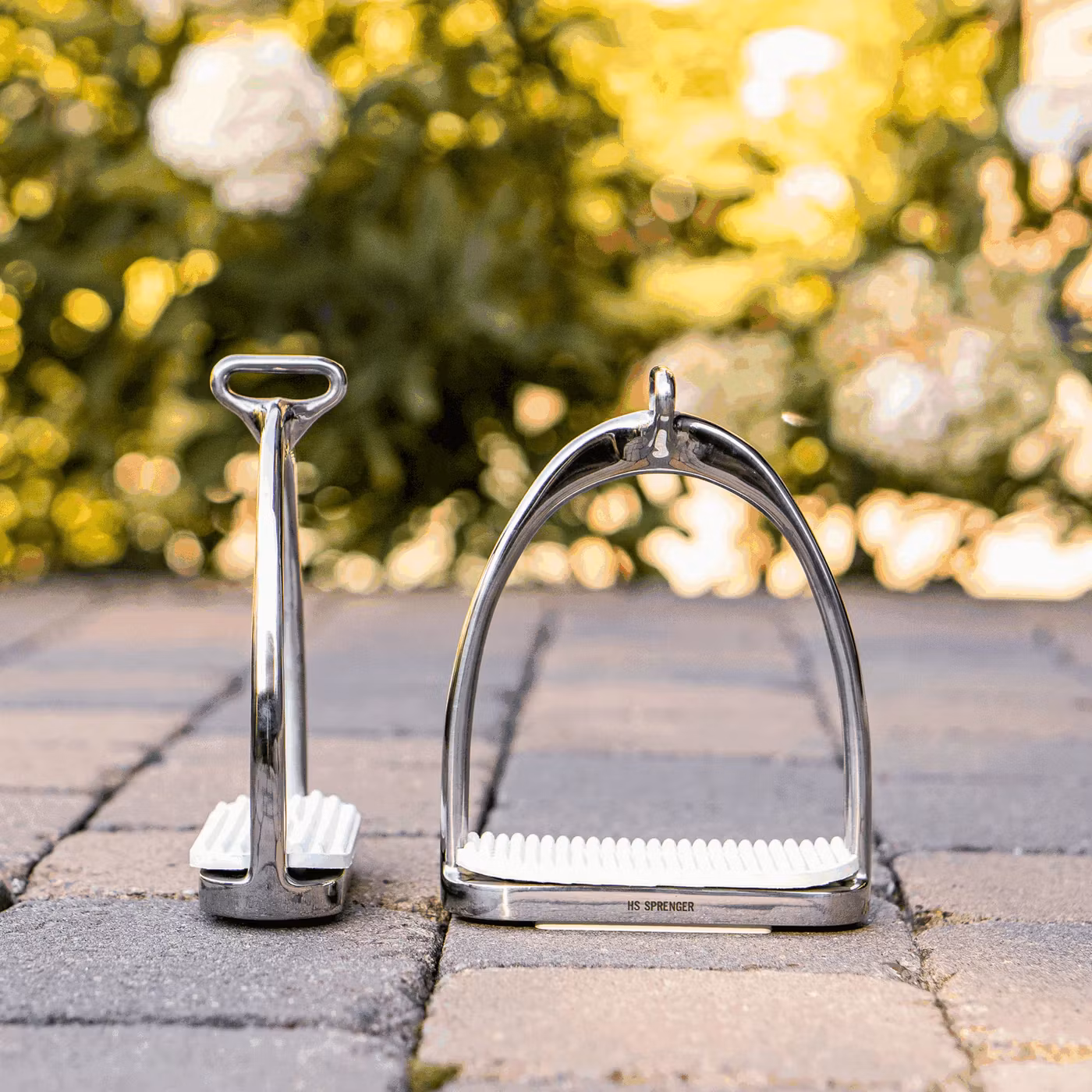 ISI-Stirrups - Stainless steel, size 120 mm with white rubber pad