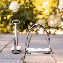 ISI-Stirrups - Stainless steel, size 120 mm with white rubber pad