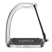 Peacock Stirrups with rubber ring - Stainless steel, size 110 mm with white rubber pad