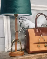 Equestrian Table Lamp Leather String