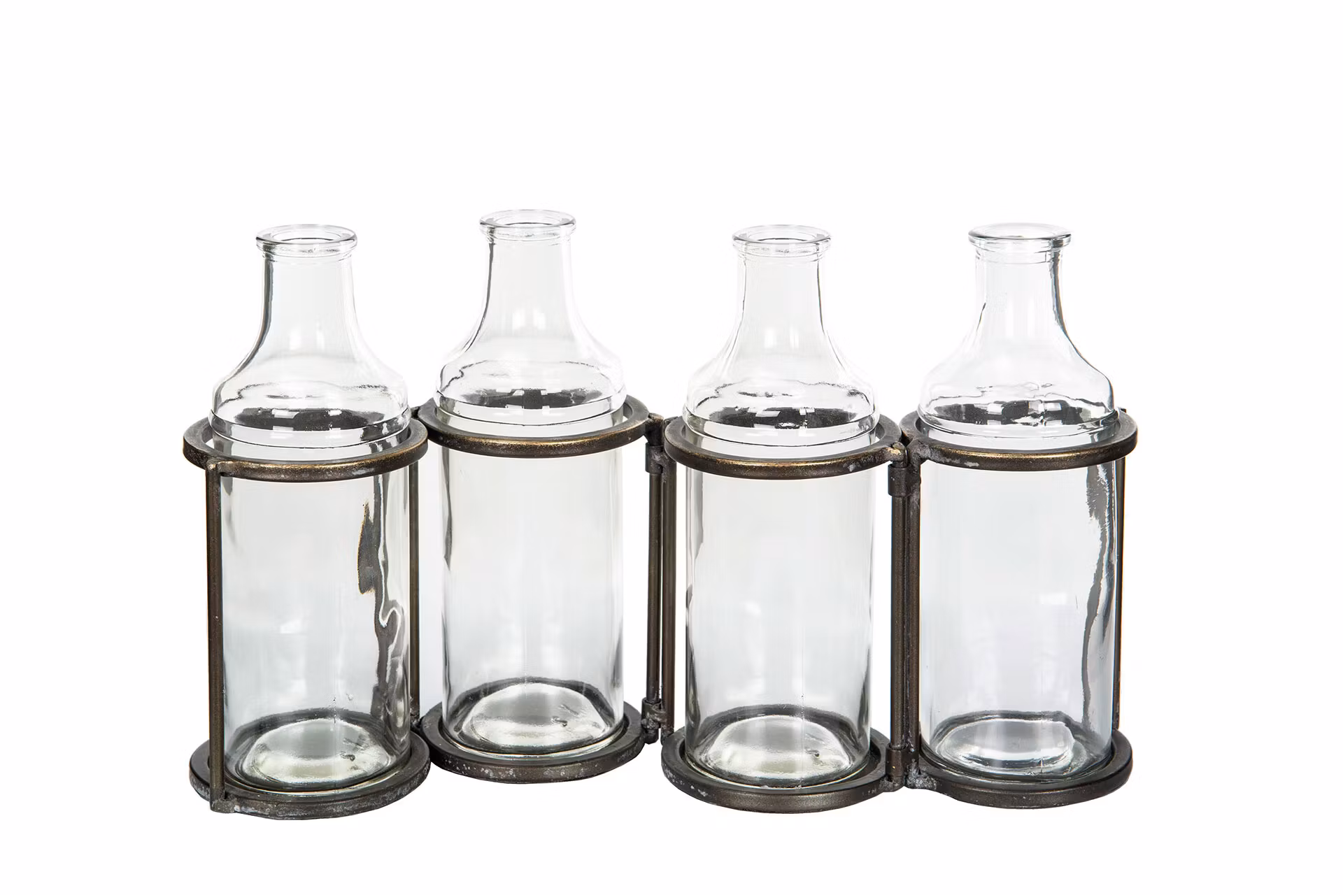 Flaskor M. Ställning 4 Antik Mässing