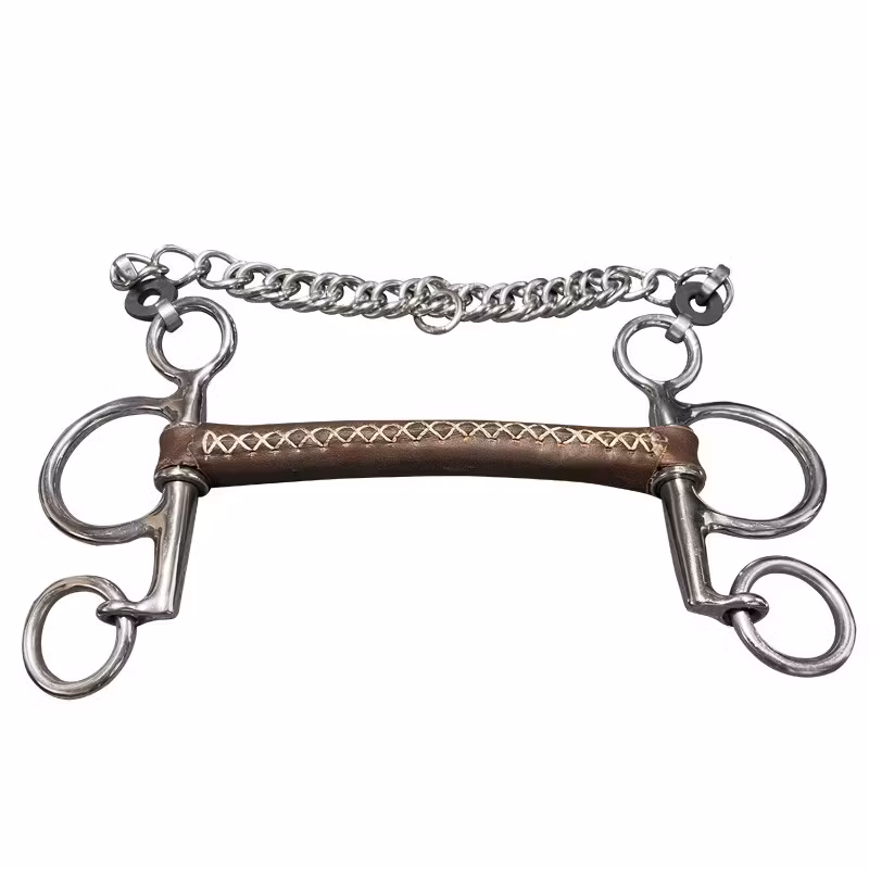 JumpIn Small cheek round Leather Pelham bit