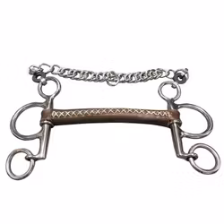 JumpIn Small cheek round Leather Pelham bit