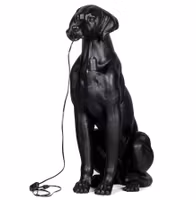 Bordslampa Hund XL Svart Poly