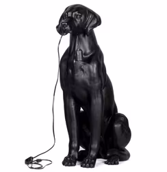 Bordslampa Hund XL Svart Poly