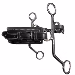 JumpIn Full cheek leather Hackamore rectangle nose