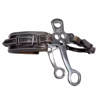 JumpIn Small Flat cheek leather Hackamore rectangle nose