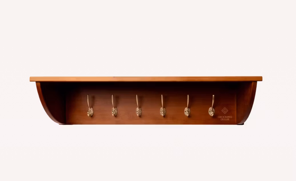 Grooming Deluxe Helmet Shelf with Rack & 5 hooks
