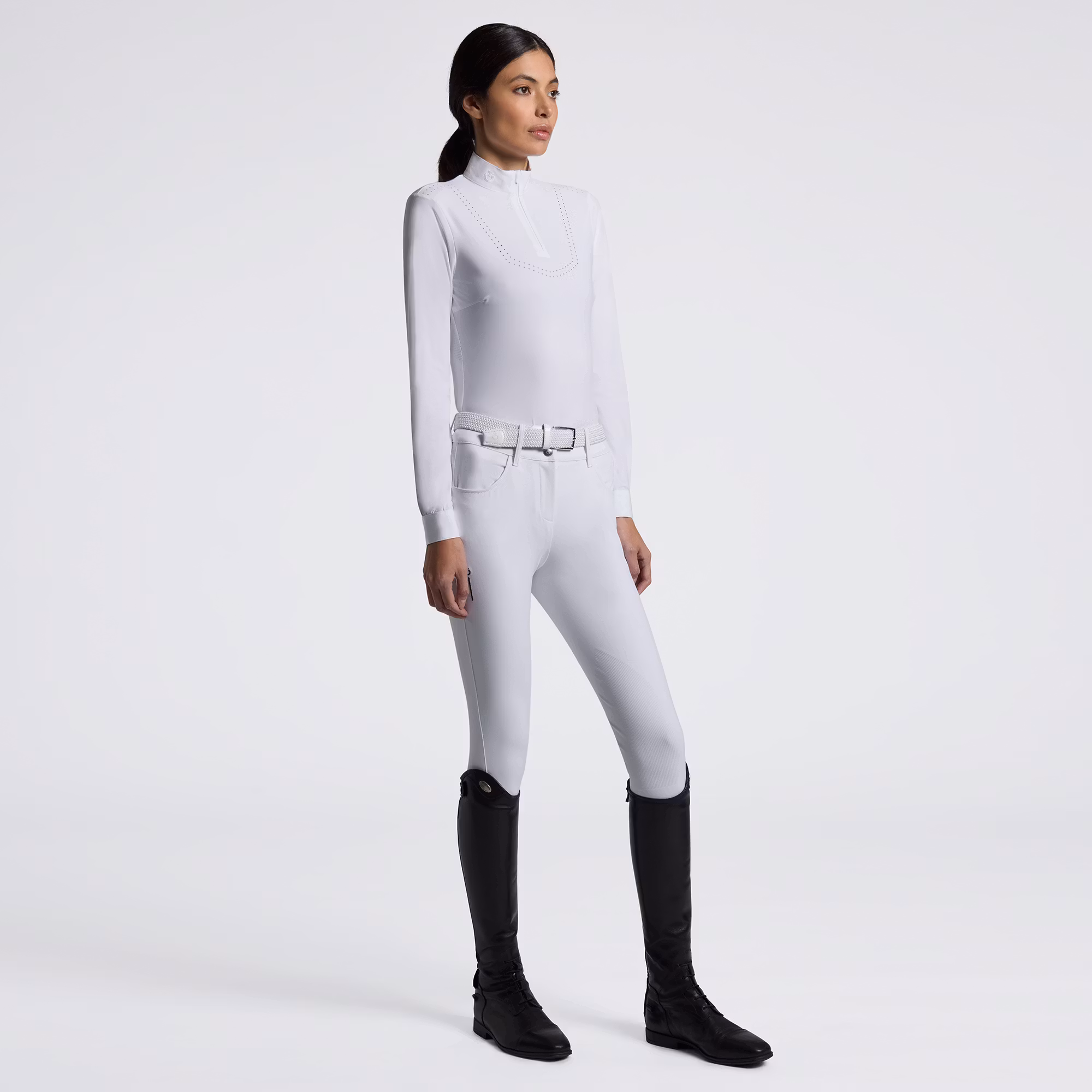 Cavalleria Toscana L/S Perforated w/Tech Competition Shirt