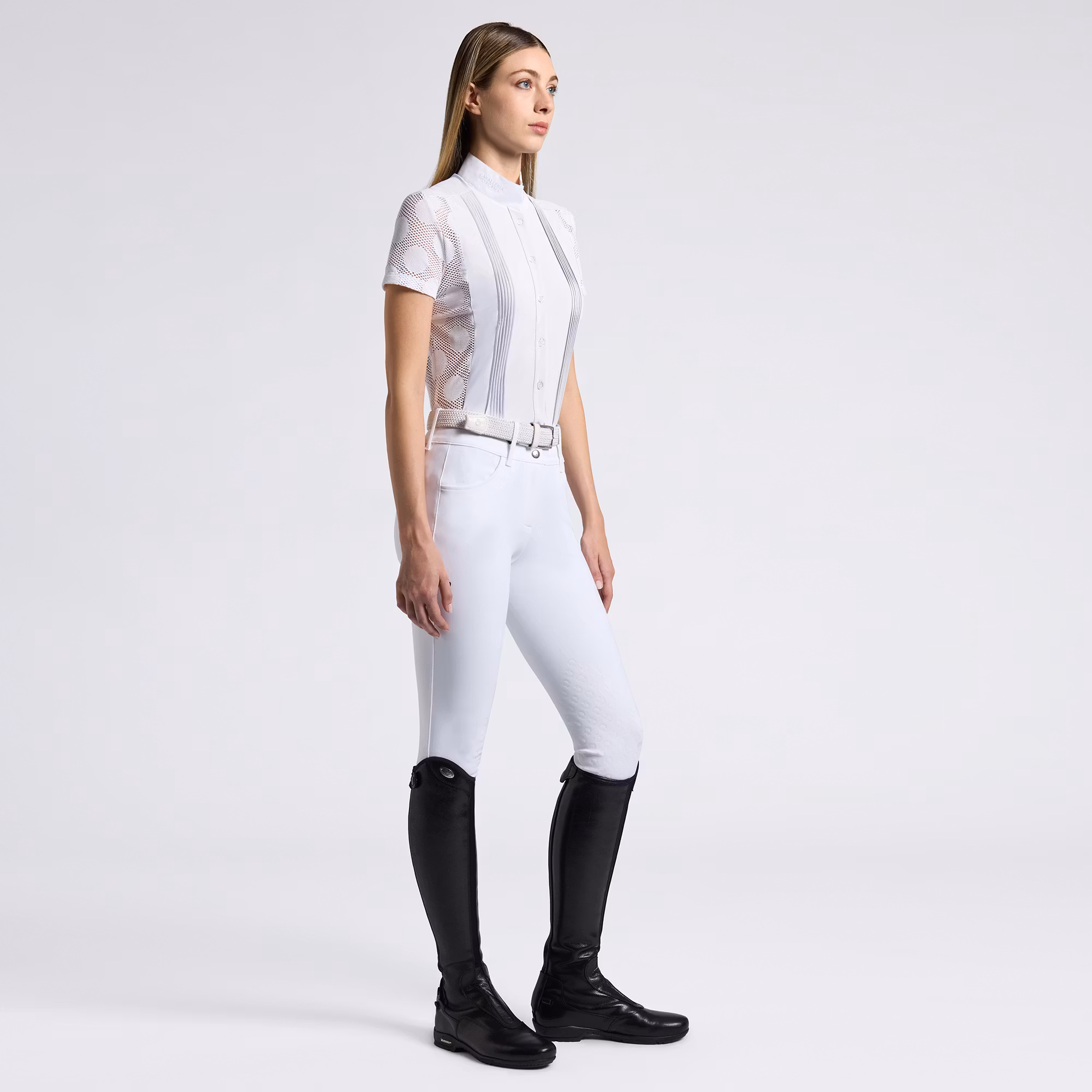 Cavalleria Toscana Perforated Jacquard S/S Competition Shirt