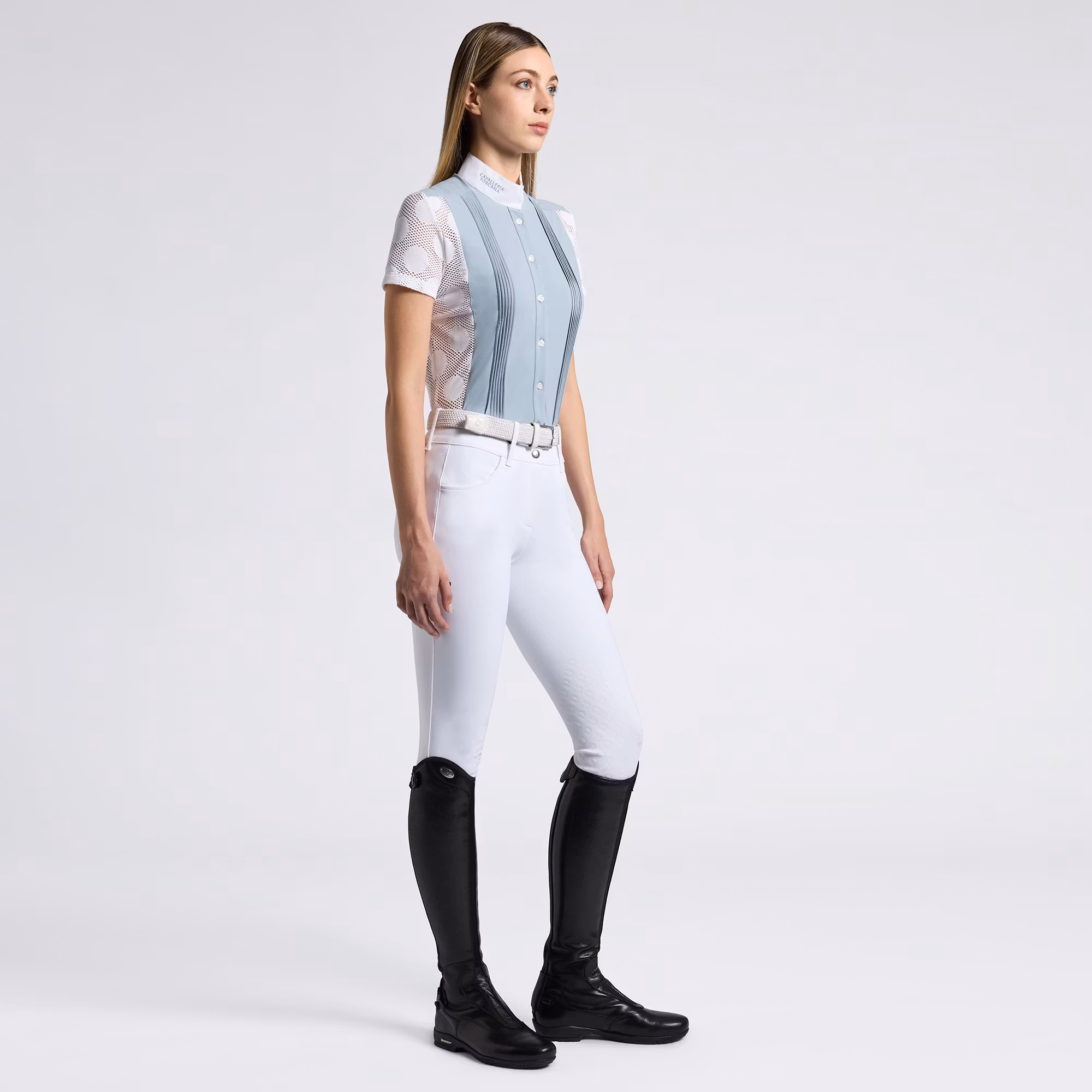 Cavalleria Toscana Perforated Jacquard S/S Competition Shirt