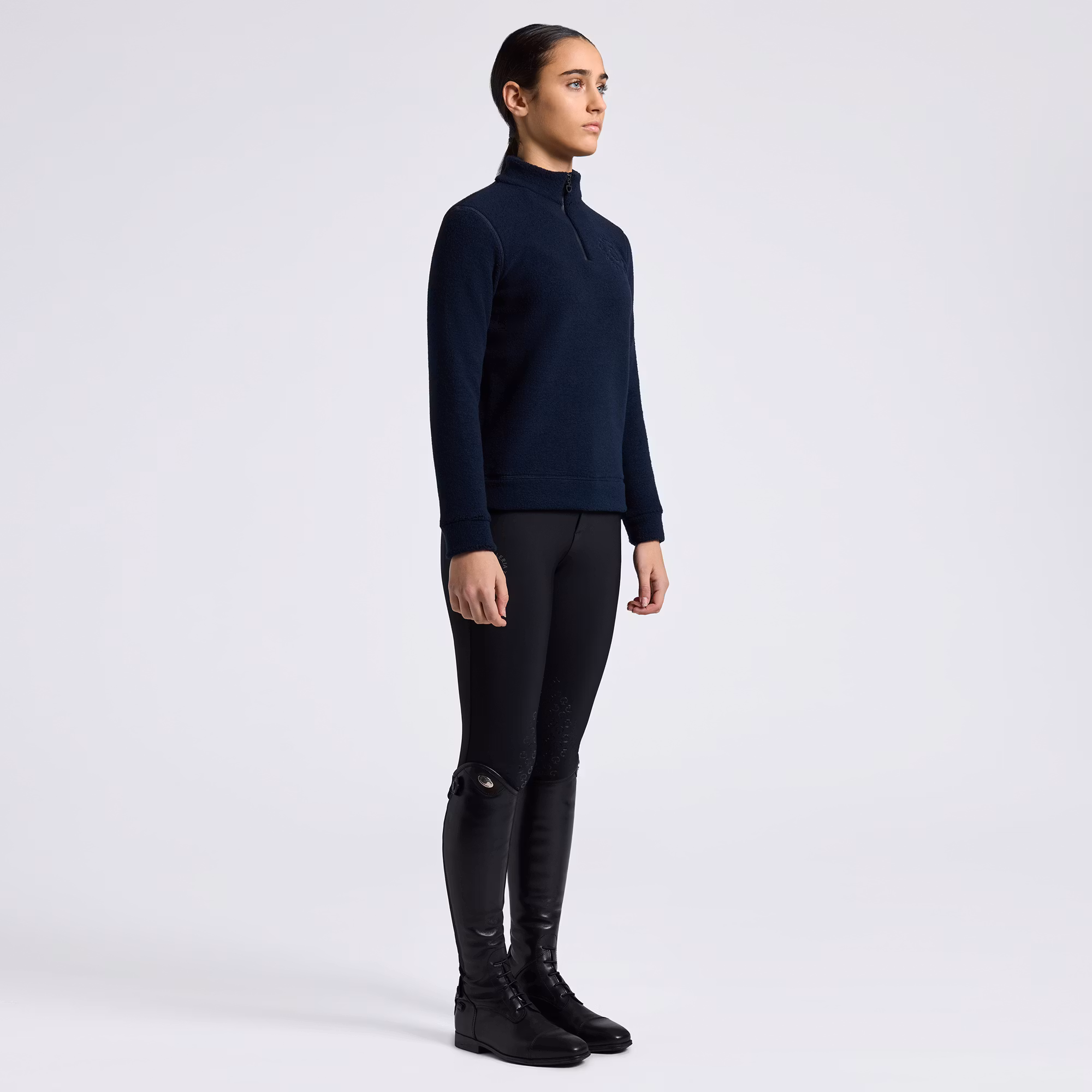 Cavalleria Toscana Fleece w/Orbit Embroidery Logo Half Zip Hoodie