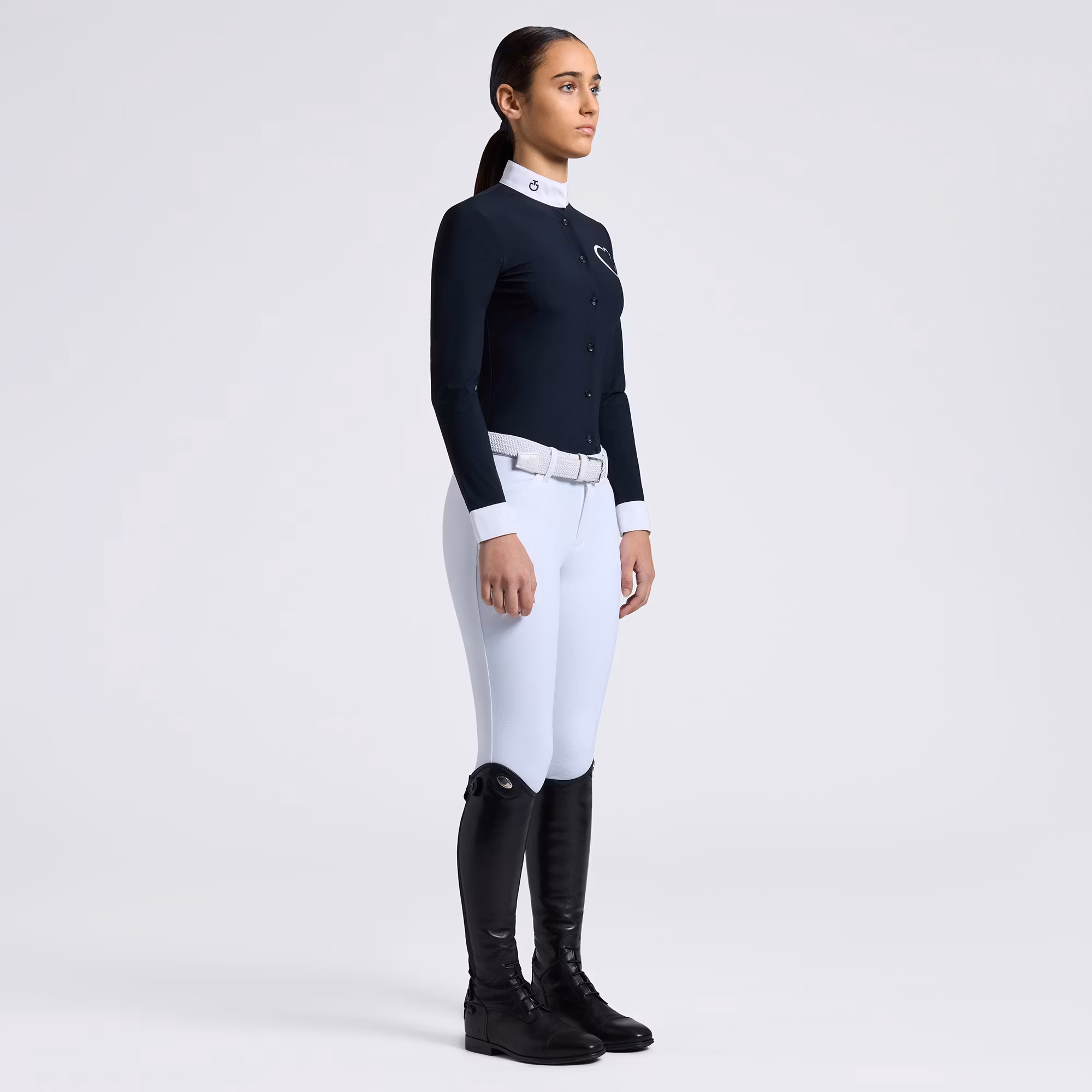 Cavalleria Toscana L/S Jersey w/Print Logo Competition Shirt