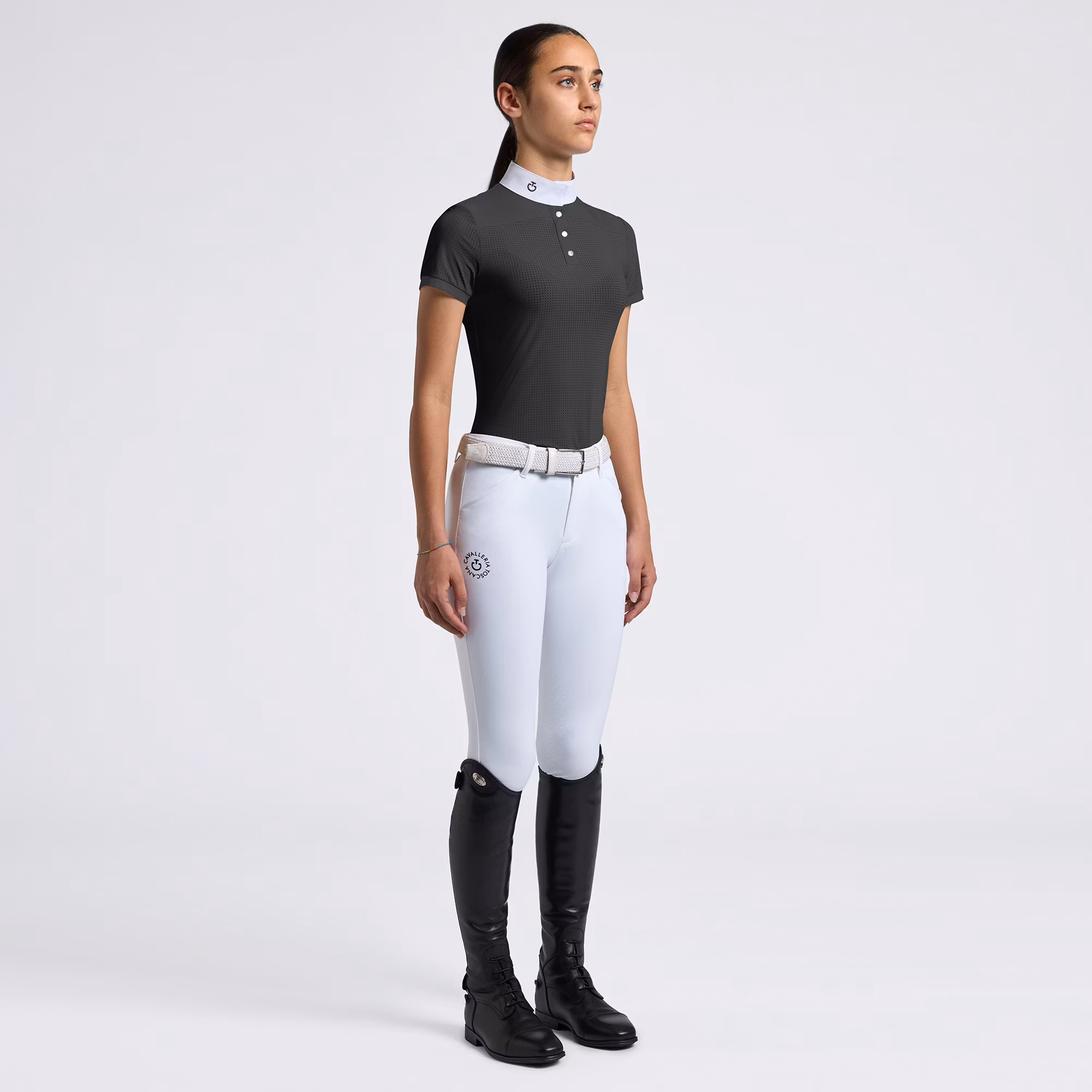 Cavalleria Toscana Perforated Jersey Inserts S/S Competition Shirt