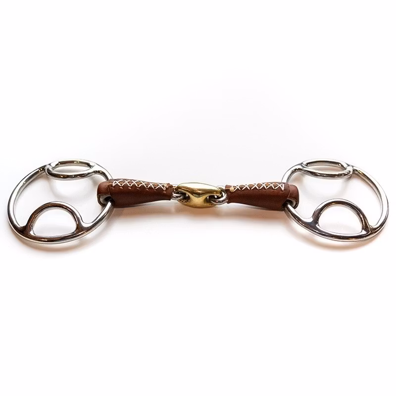 JumpIn  French mouth Leather Covered beval bit