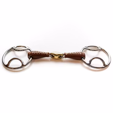 JumpIn  French mouth Leather Covered beval bit