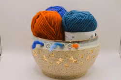 Garnskål med Trollsländor i guld