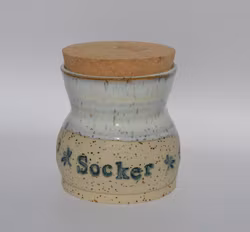 Socker skål med blå trollsländor i dekor