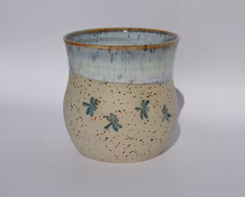 Latte mugg med Blå trollsländor