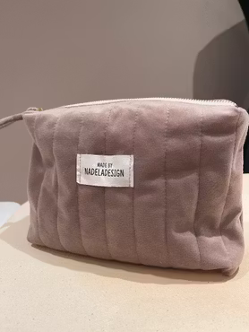 Quiltet velour sminkepung small