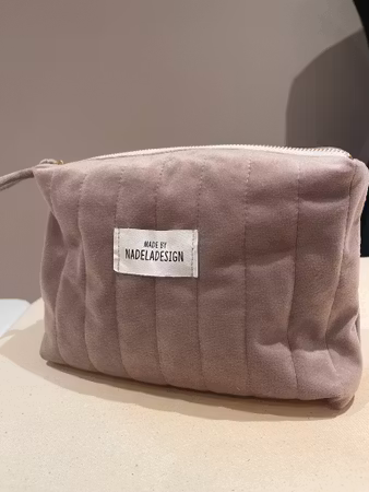 Quiltet velour sminkepung small