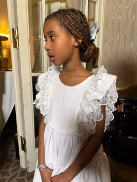 Engelhvit bohemkjole 8 år