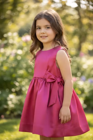 Satengkjole med sidesløyfer 6 år